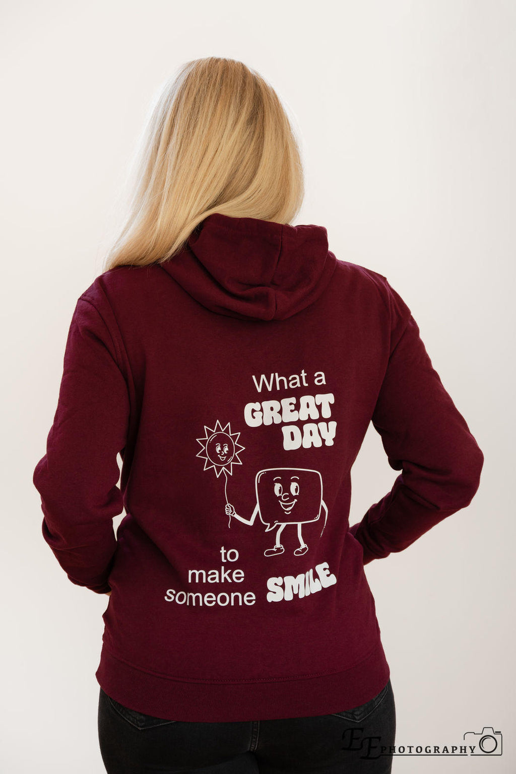 The Smile Hoodie Burgundy